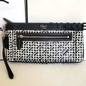 Rare! Coach Limited Edition Monogram C Clutch Wristlet Leather Canvas